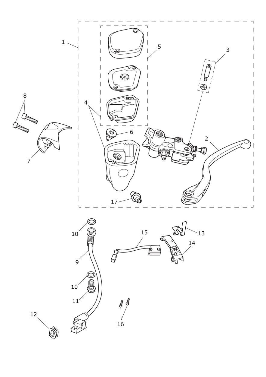 Clutch Controls exploded diagram