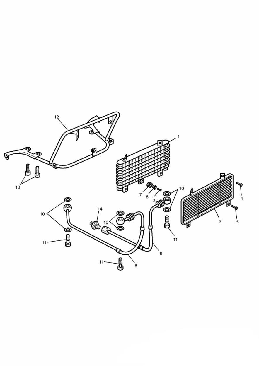 Oil Cooler 4 Cylinder exploded diagram