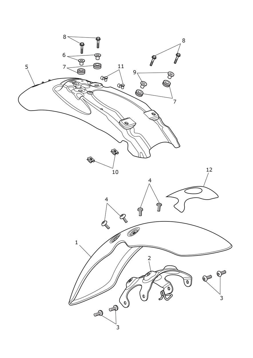 Mudguards exploded diagram