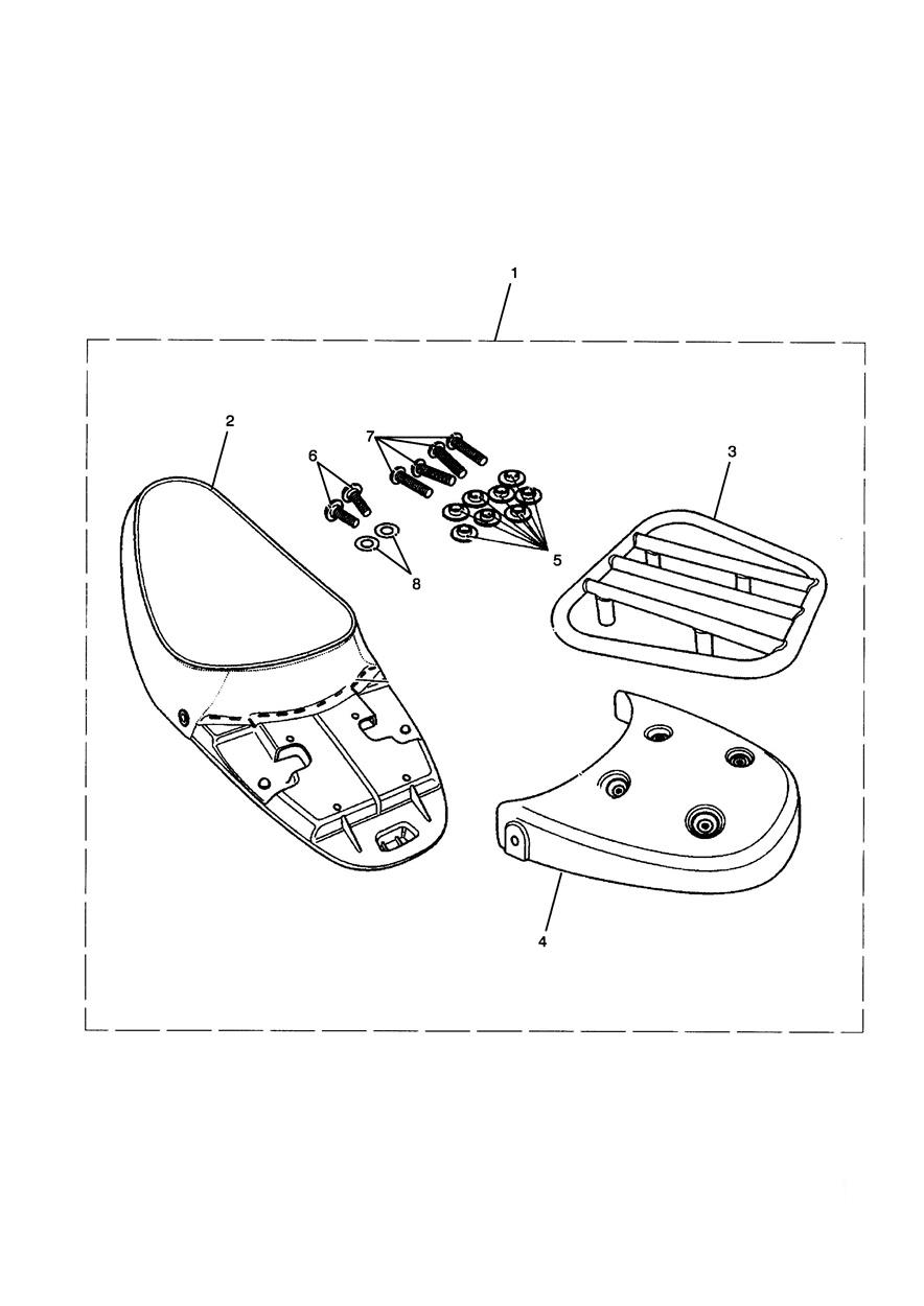 Single Seat & Rack Kit exploded diagram