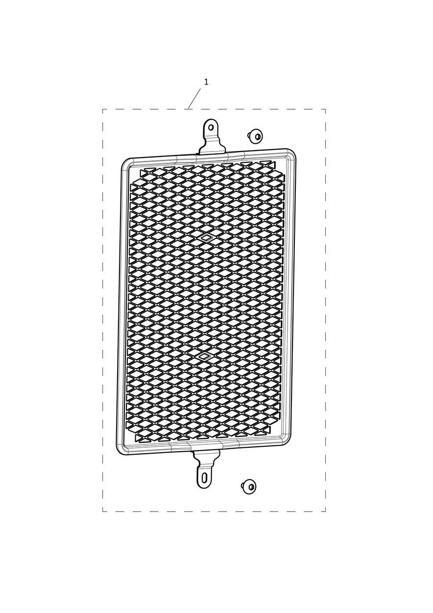 Radiator Guard Kit, Large exploded diagram