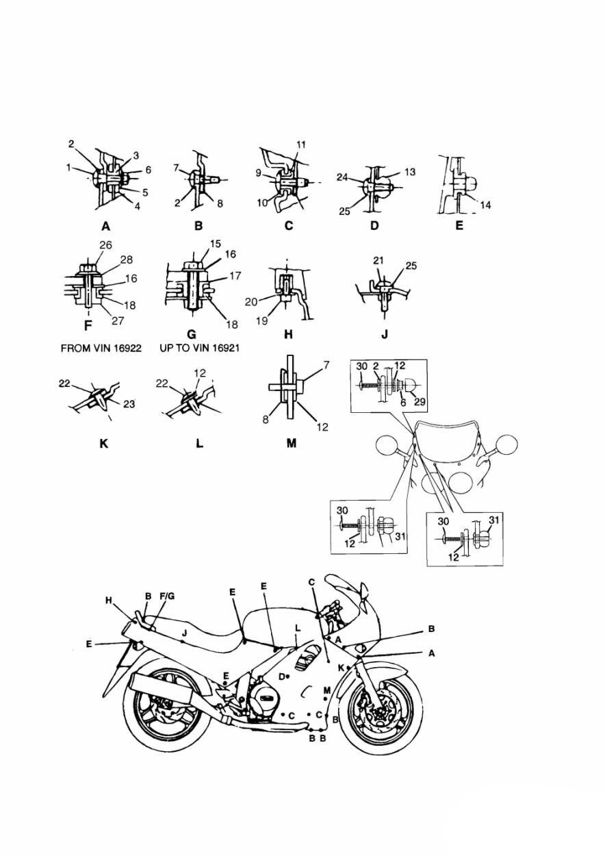 Bodywork Fixings exploded diagram