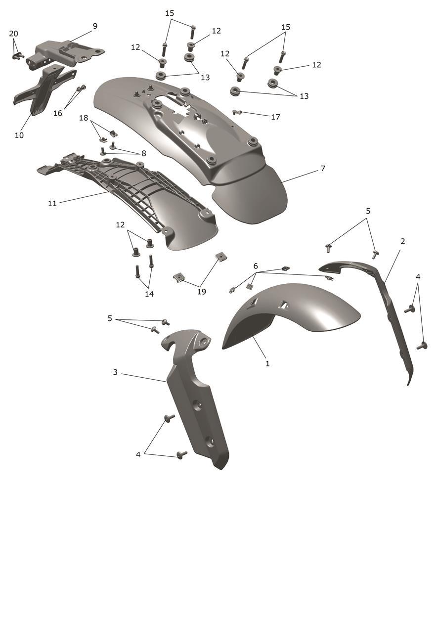 Mudguards exploded diagram