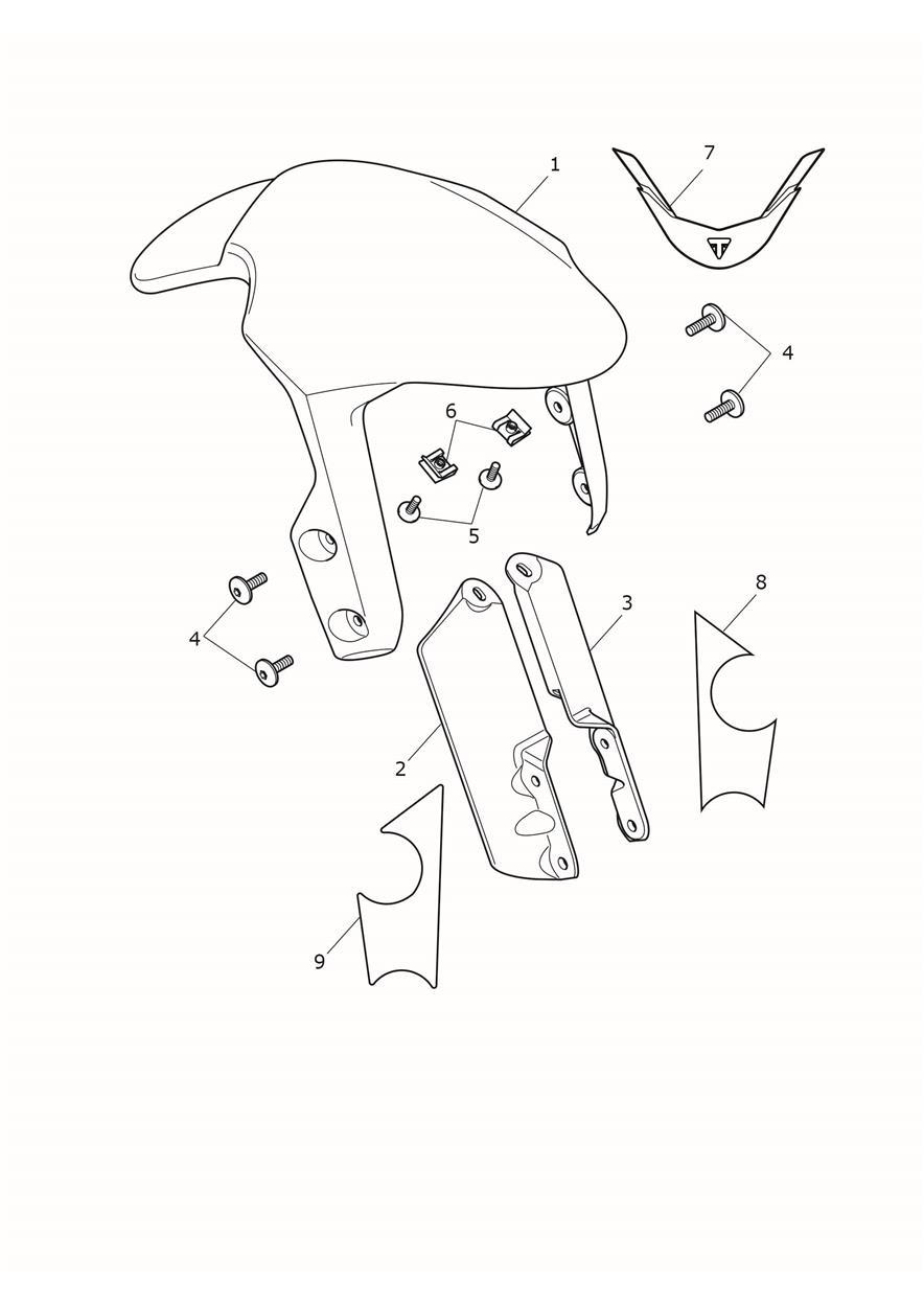 Front Mudguard exploded diagram
