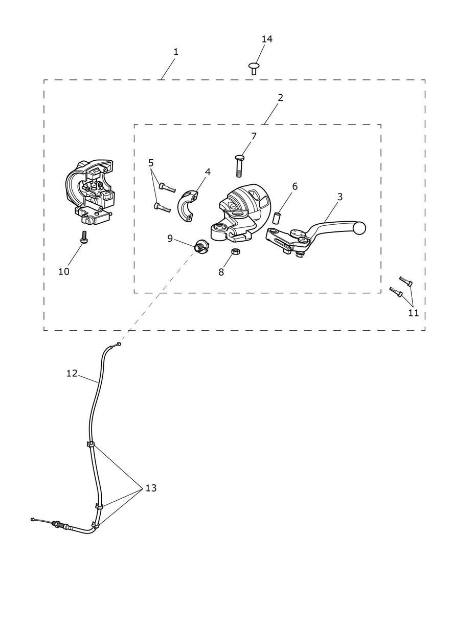 Clutch Controls exploded diagram
