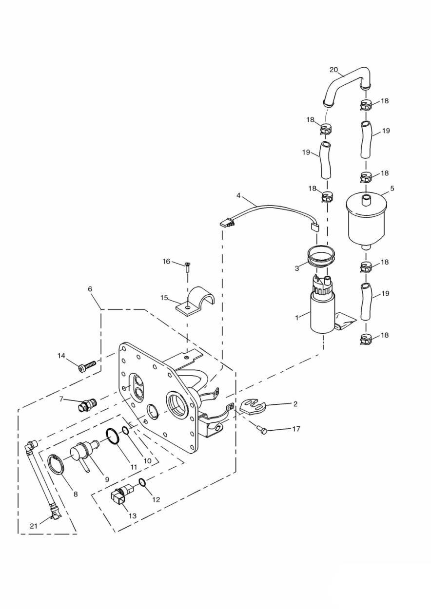 Fuel Pump and Filters exploded diagram