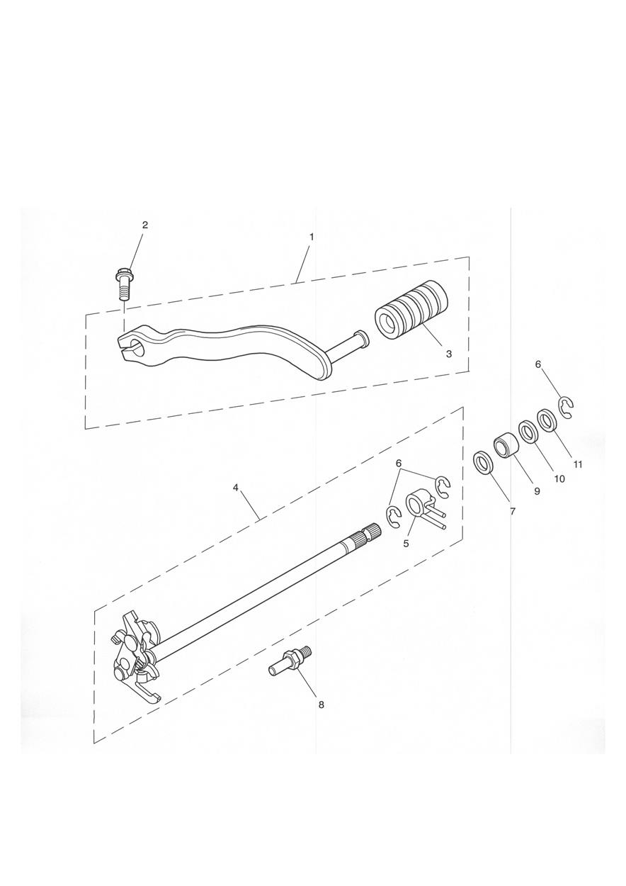 Gear Change Mechanism/Pedal exploded diagram