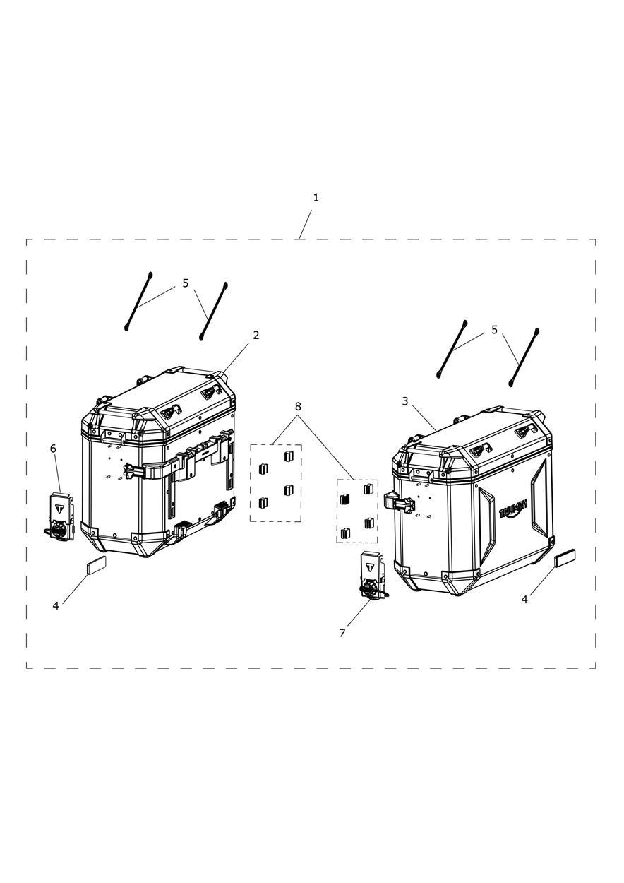 Pannier Kit, Aluminium, Black exploded diagram
