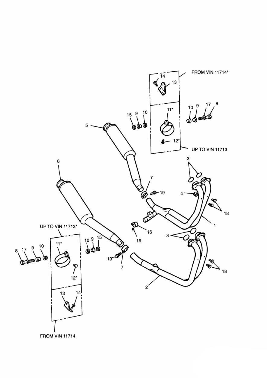 Exhaust System 4 Cylinder exploded diagram
