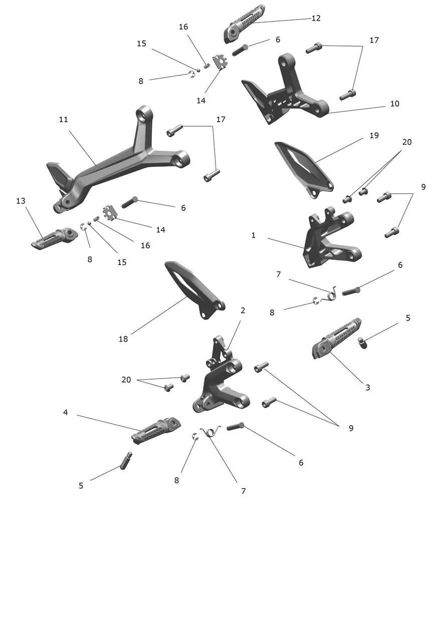 Foot Controls exploded diagram