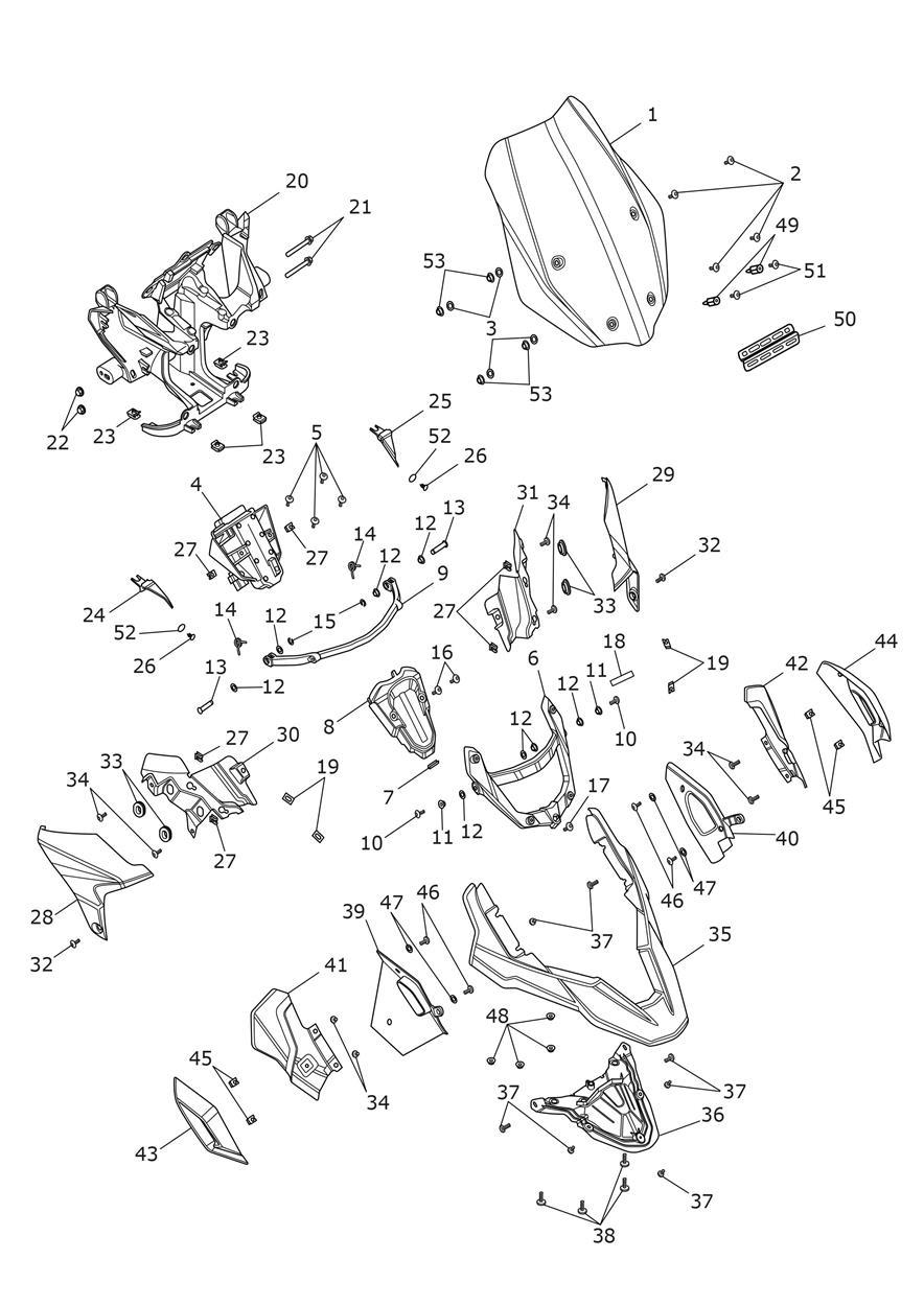Cockpit Fairings exploded diagram