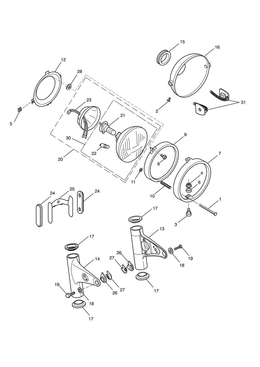 Headlight Assembly exploded diagram