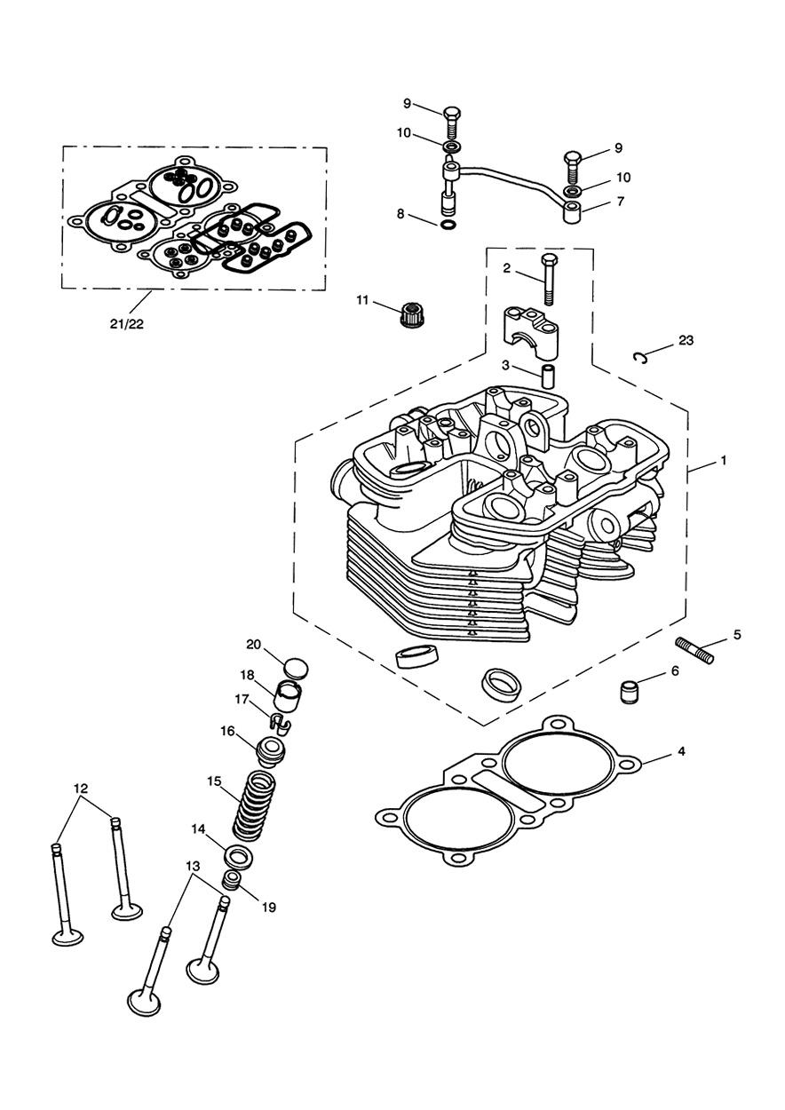 Cylinder Head & Valves exploded diagram