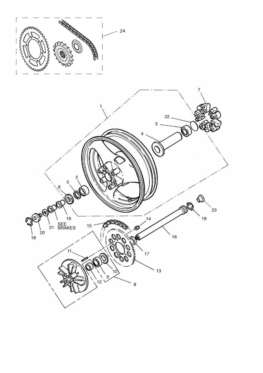 Rear Wheel/Final Drive exploded diagram