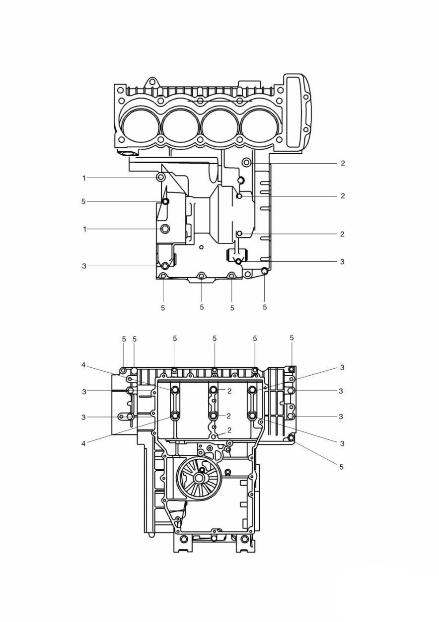 Crankcase Fixings 4 Cylinder Black exploded diagram