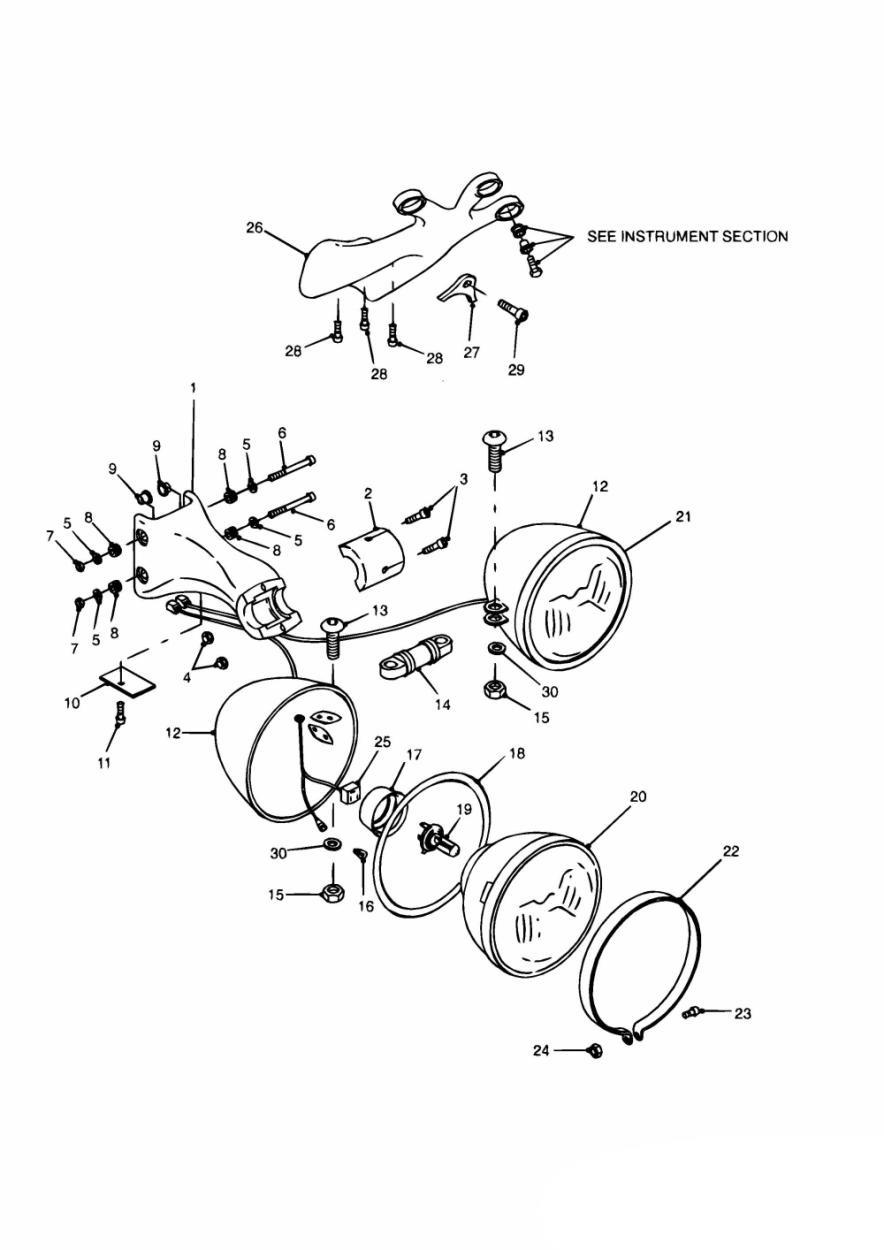 Headlight/Mountings exploded diagram