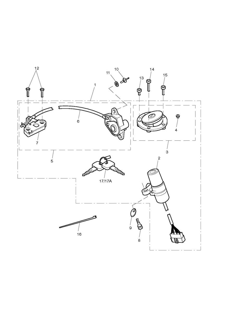 Ign Switch/Lock Set ROW: & US, CA, TW: & exploded diagram