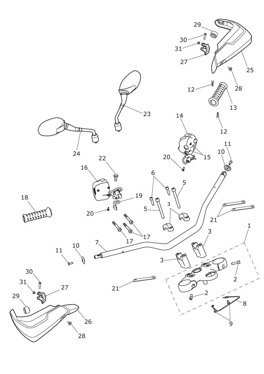 Handlebars & Switches exploded diagram