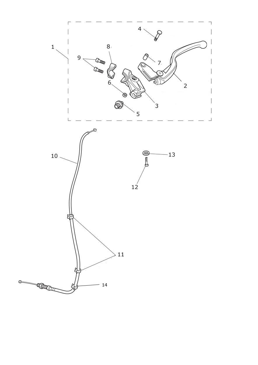 Clutch Controls exploded diagram