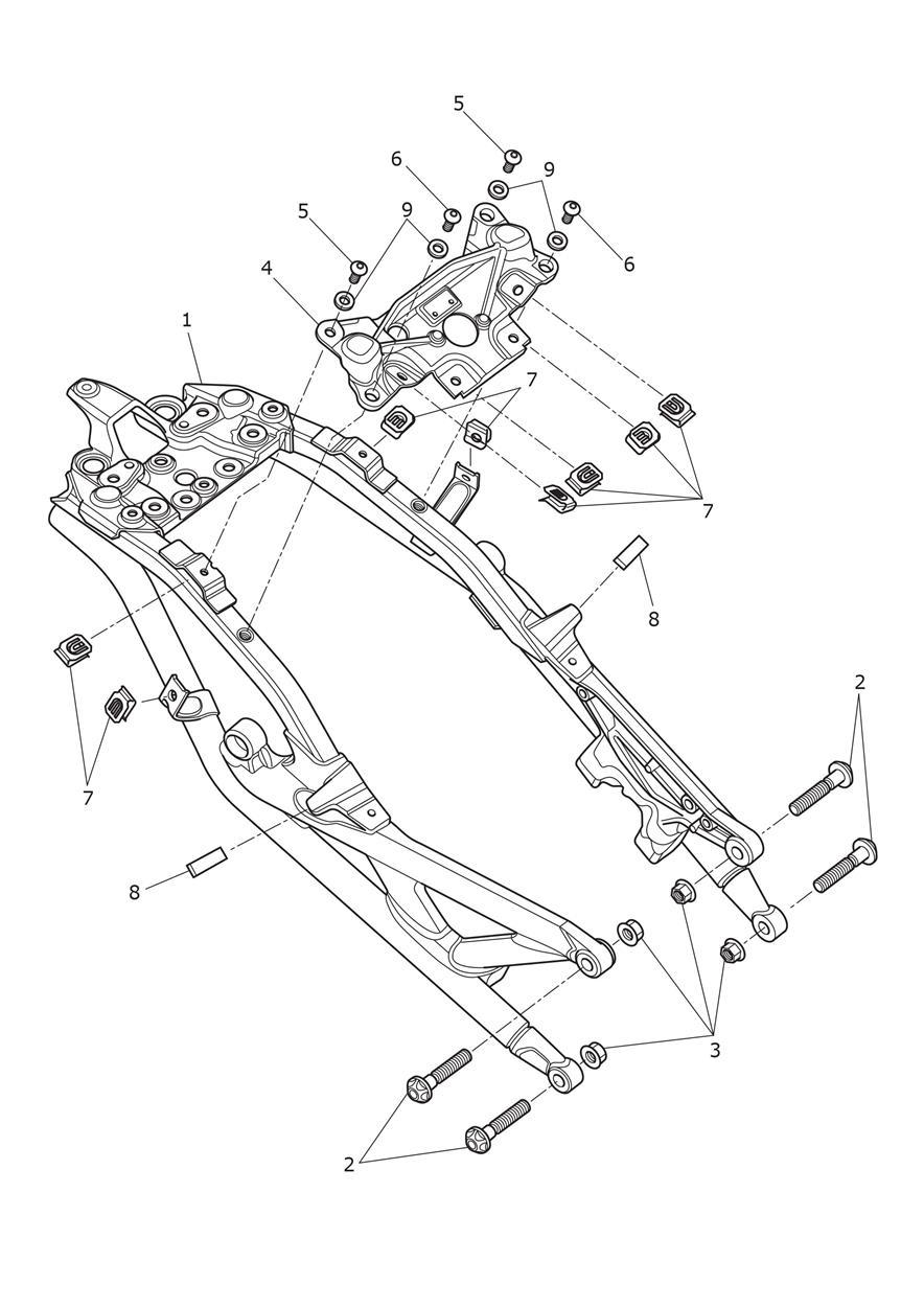 Rear Sub-Frame & Fittings exploded diagram
