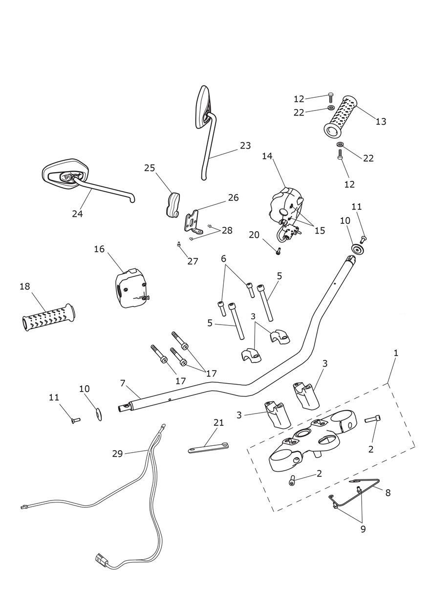 Handlebars & Switches exploded diagram
