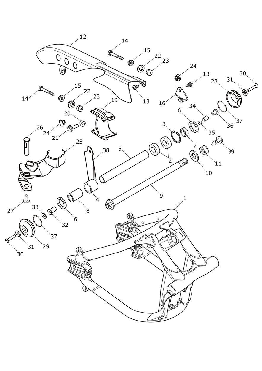 Swingarm Assembly exploded diagram