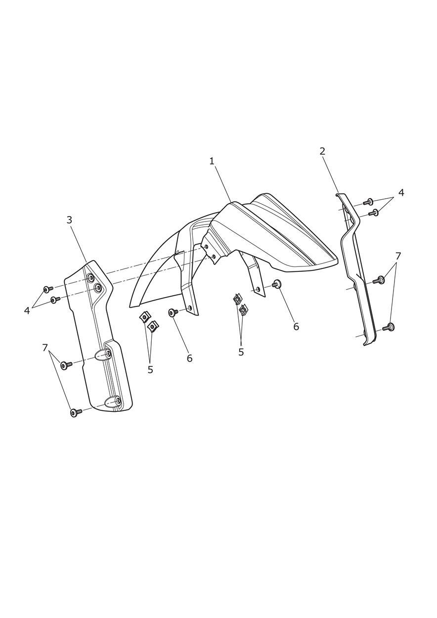 Front Mudguard exploded diagram