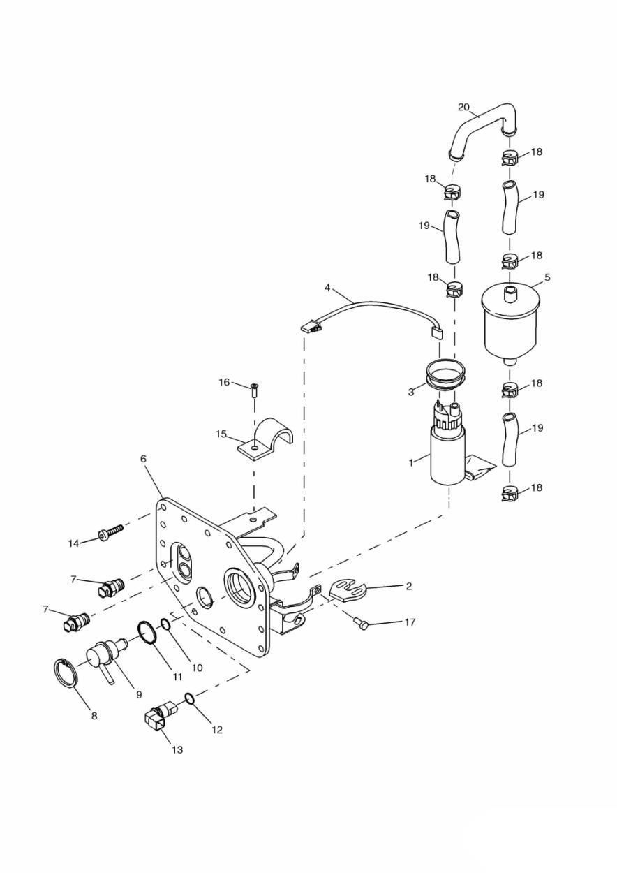 Fuel Pump and Filter exploded diagram