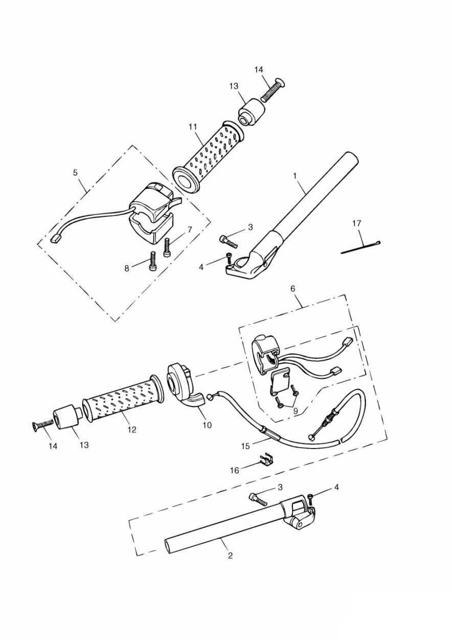 Handlebars and Switches exploded diagram