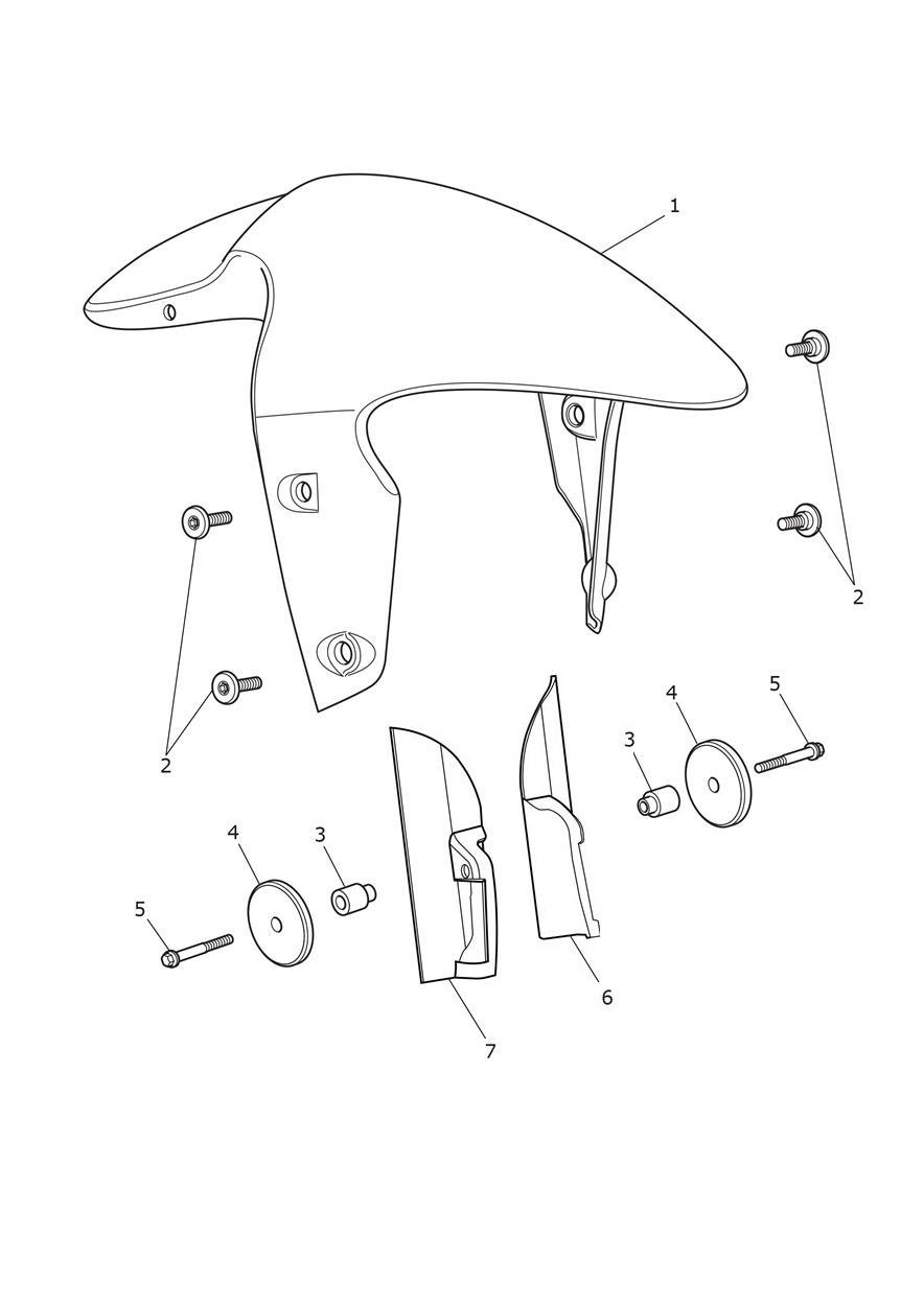 Front Mudguard exploded diagram