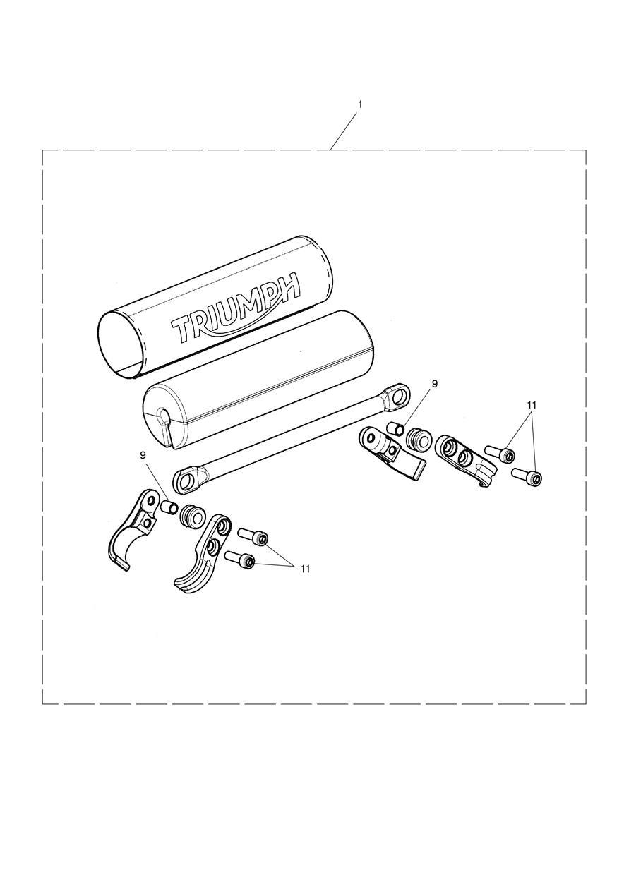 Brace, Handlebar, Black exploded diagram