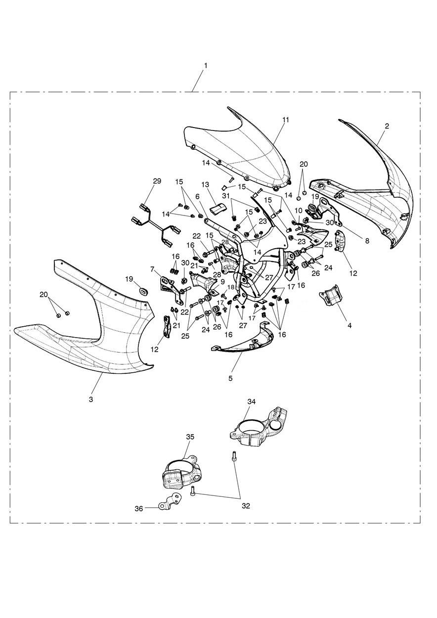 Front Fairing exploded diagram