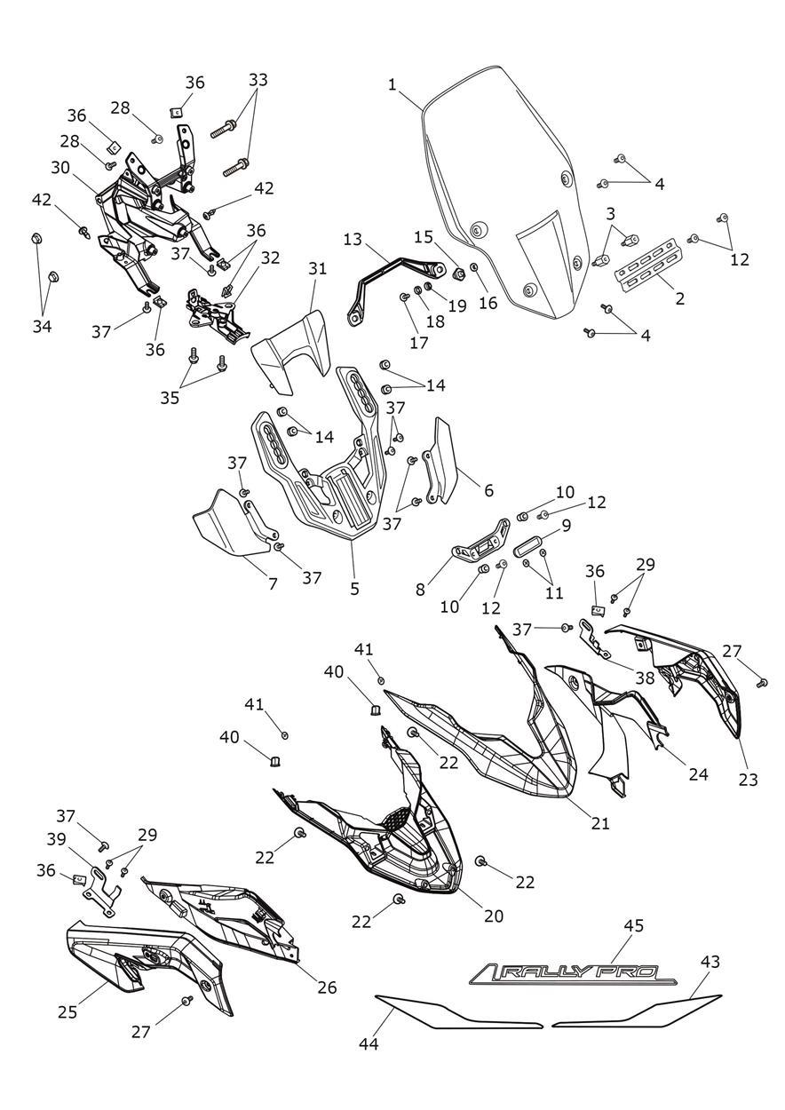 Cockpit exploded diagram