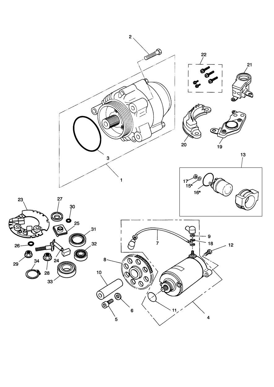 Alternator/Starter exploded diagram