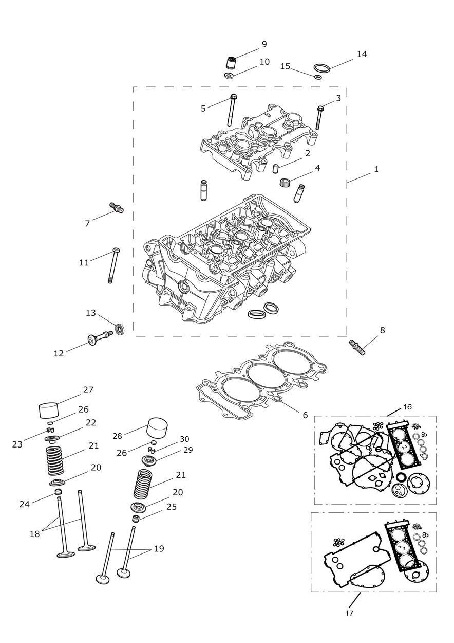 Cylinder Head & Valves exploded diagram