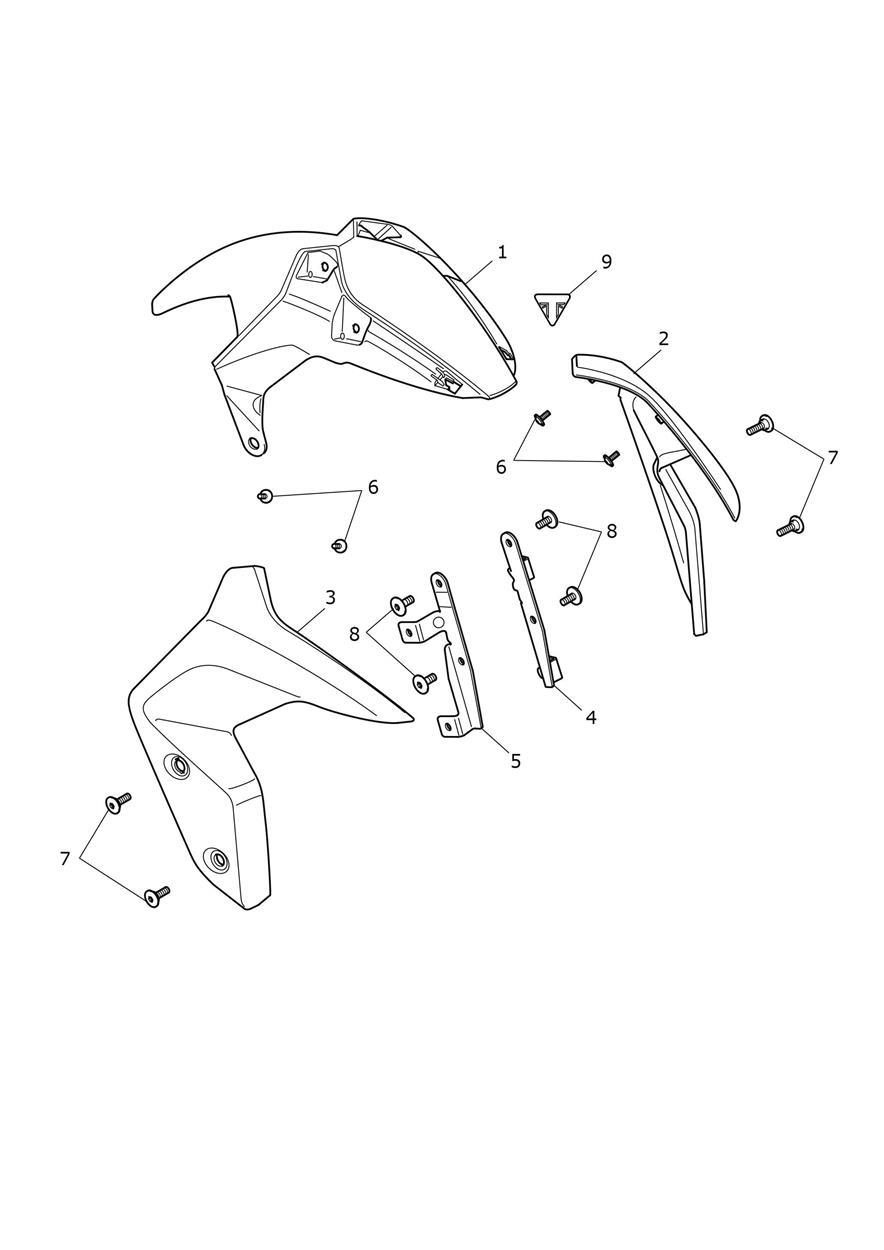 Front Mudguard exploded diagram