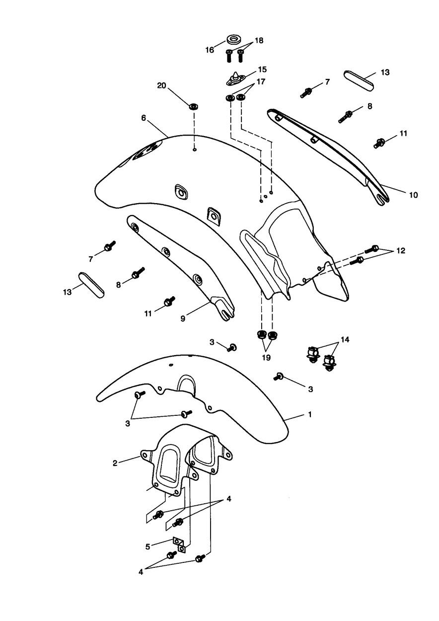 Mudguards exploded diagram