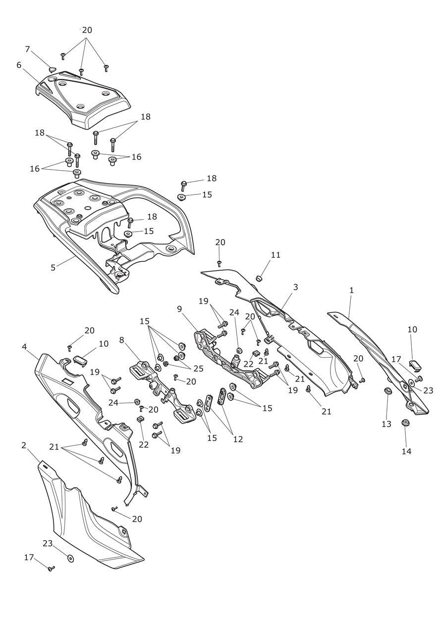 Rear Panels exploded diagram