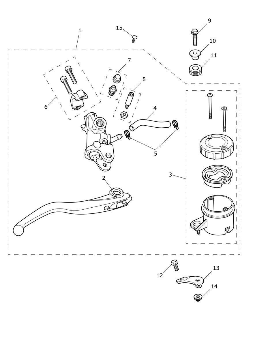 Front Brake Master Cylinder exploded diagram