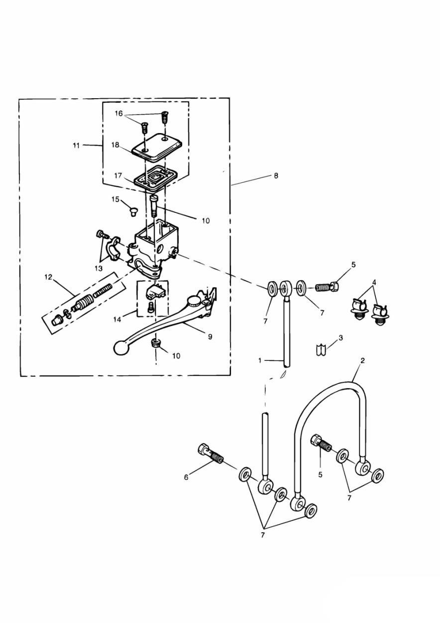 Front Brake Master Cylinder exploded diagram