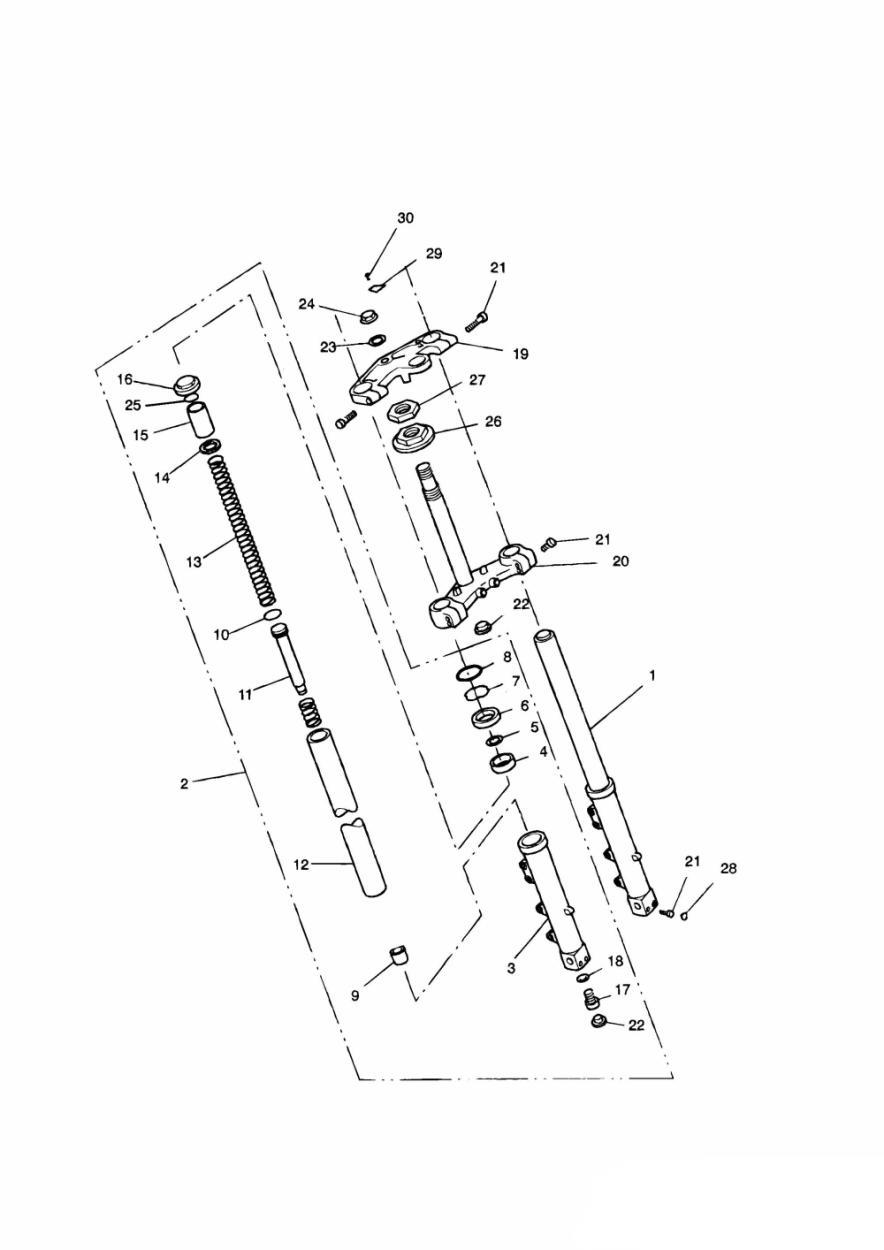 Front Forks and Yokes exploded diagram