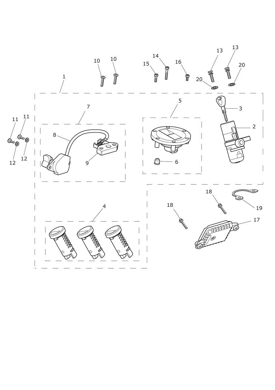 Ignition Switch & Lock Set exploded diagram