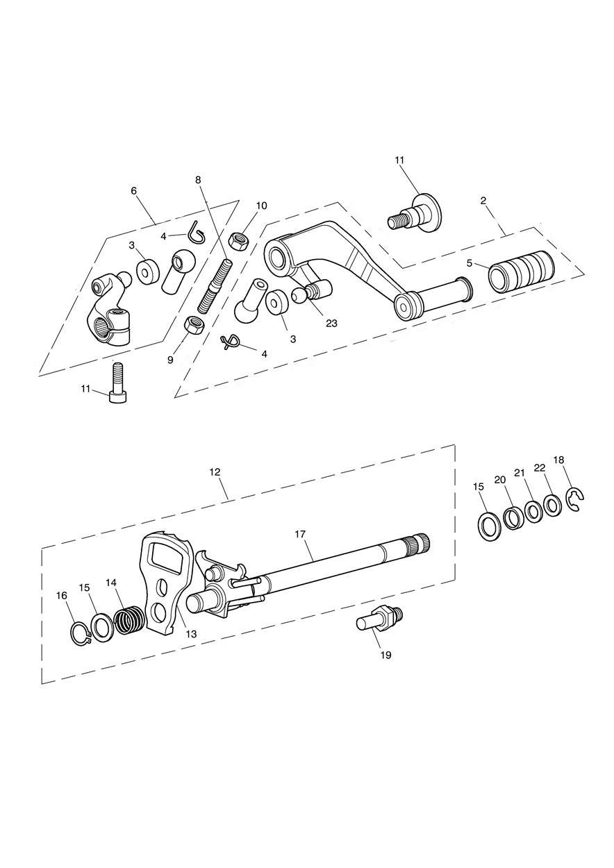 Gear Change Mechanism exploded diagram