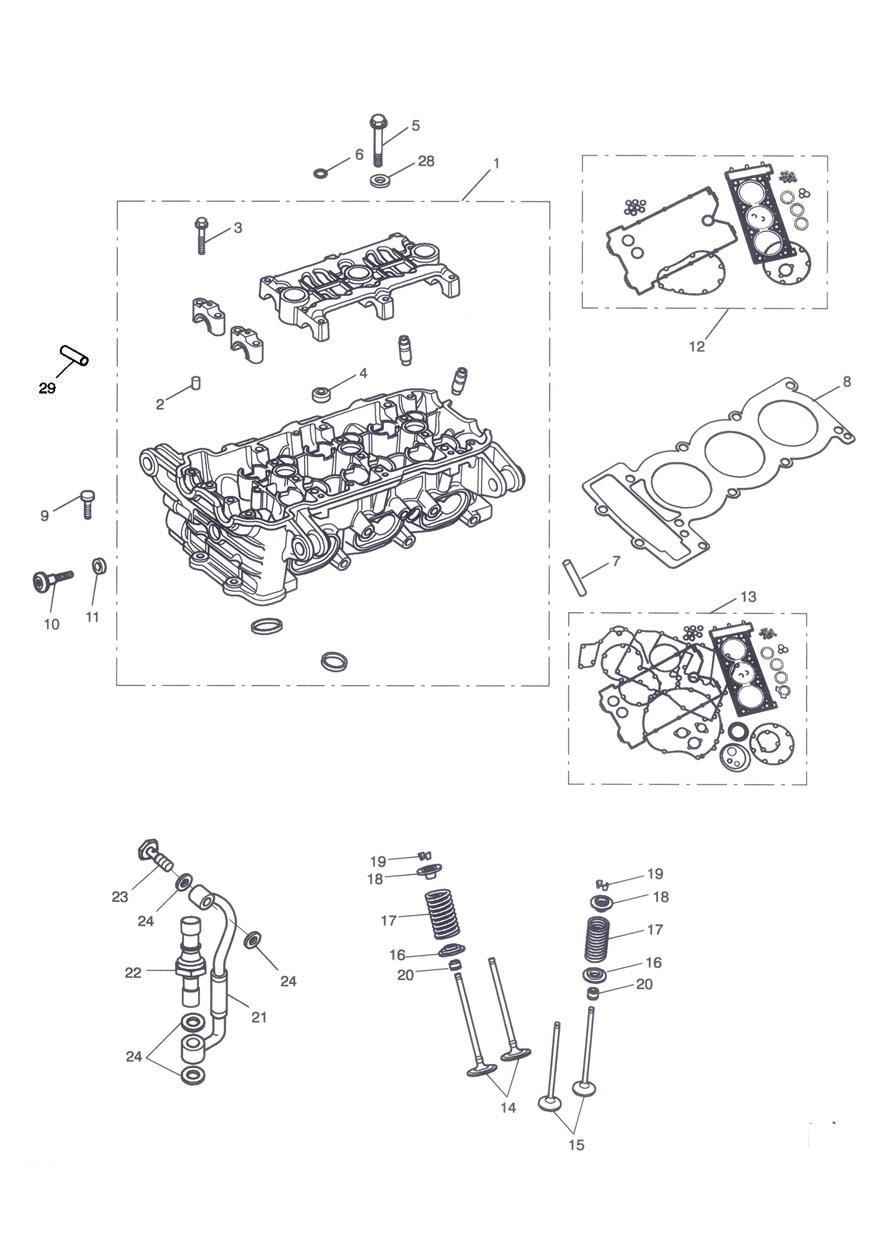 Cylinder Head & Valves exploded diagram