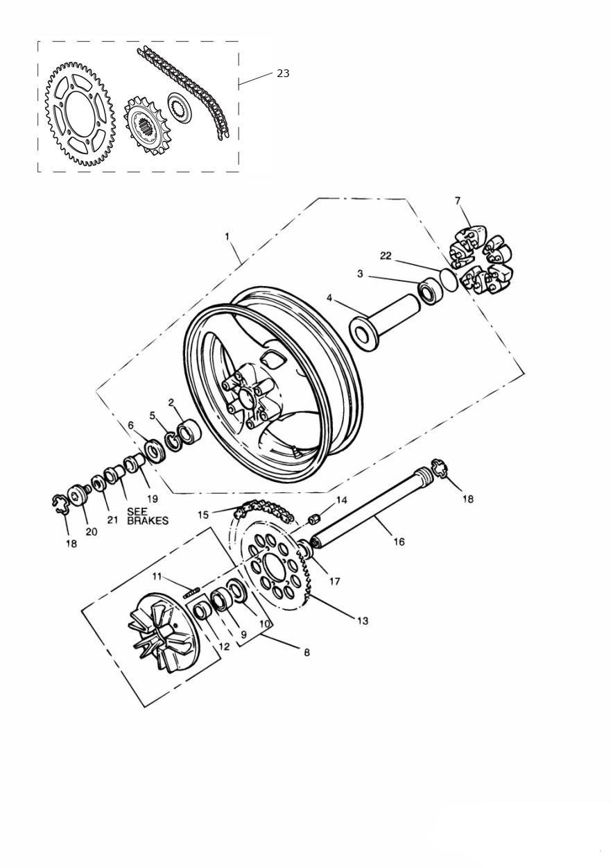 Rear Wheel/Final Drive exploded diagram