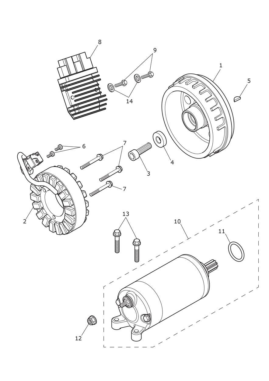 Alternator & Starter Motor exploded diagram
