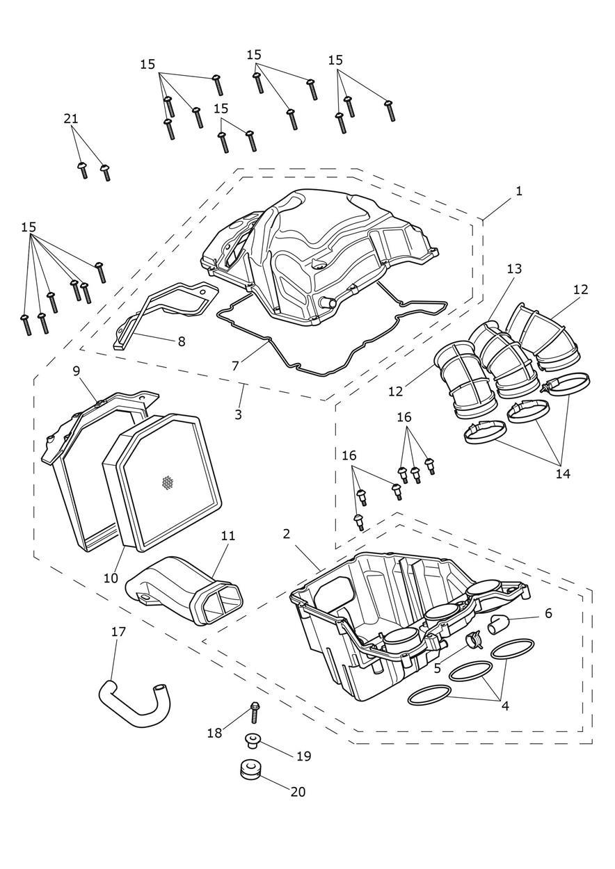 Airbox exploded diagram