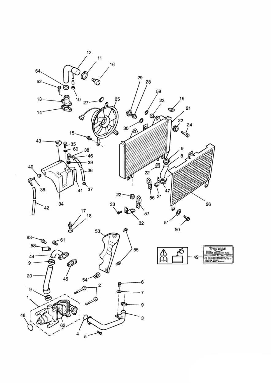 Cooling System 4 Cylinder exploded diagram
