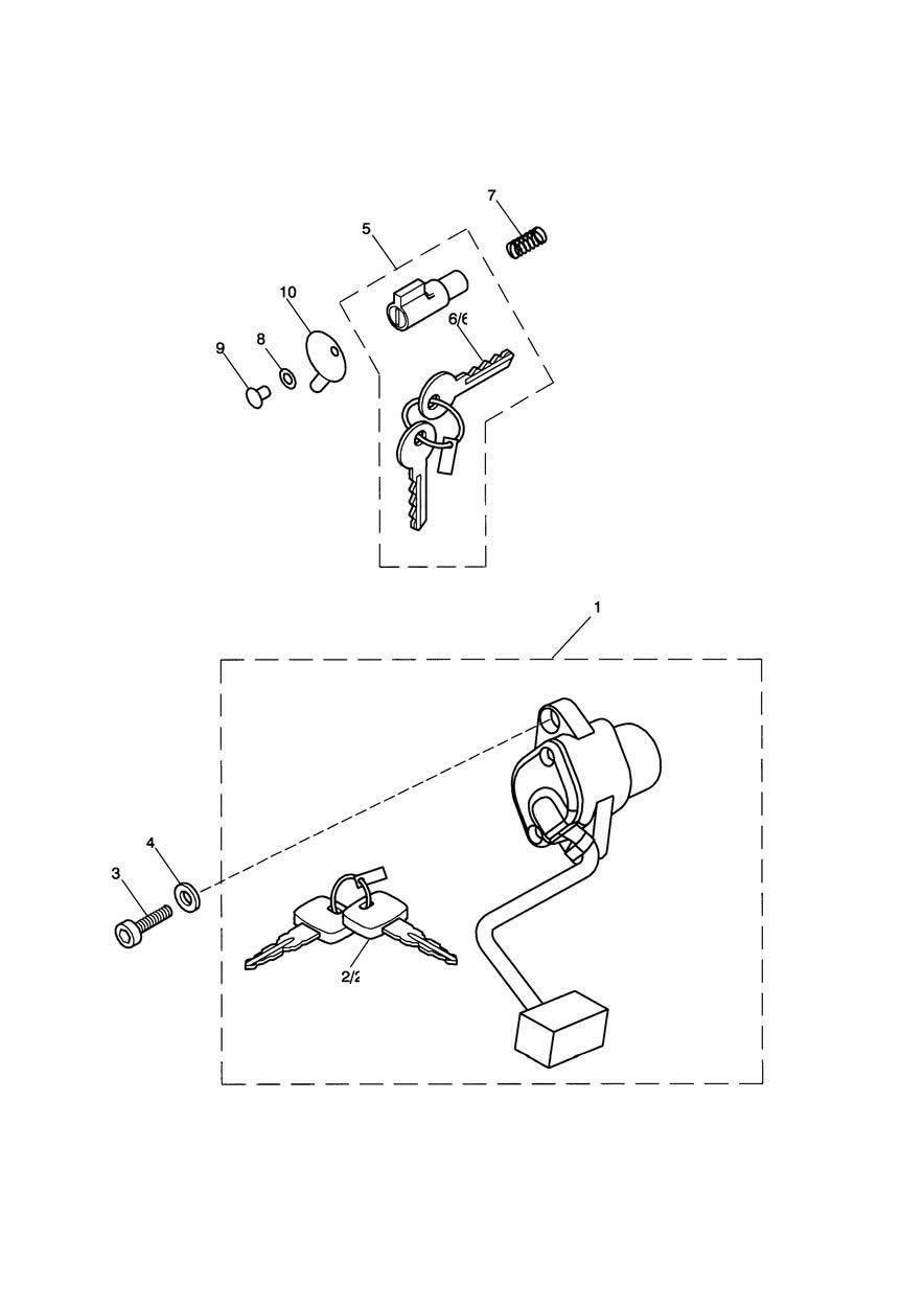 Ignition Switch & Steering Lock exploded diagram
