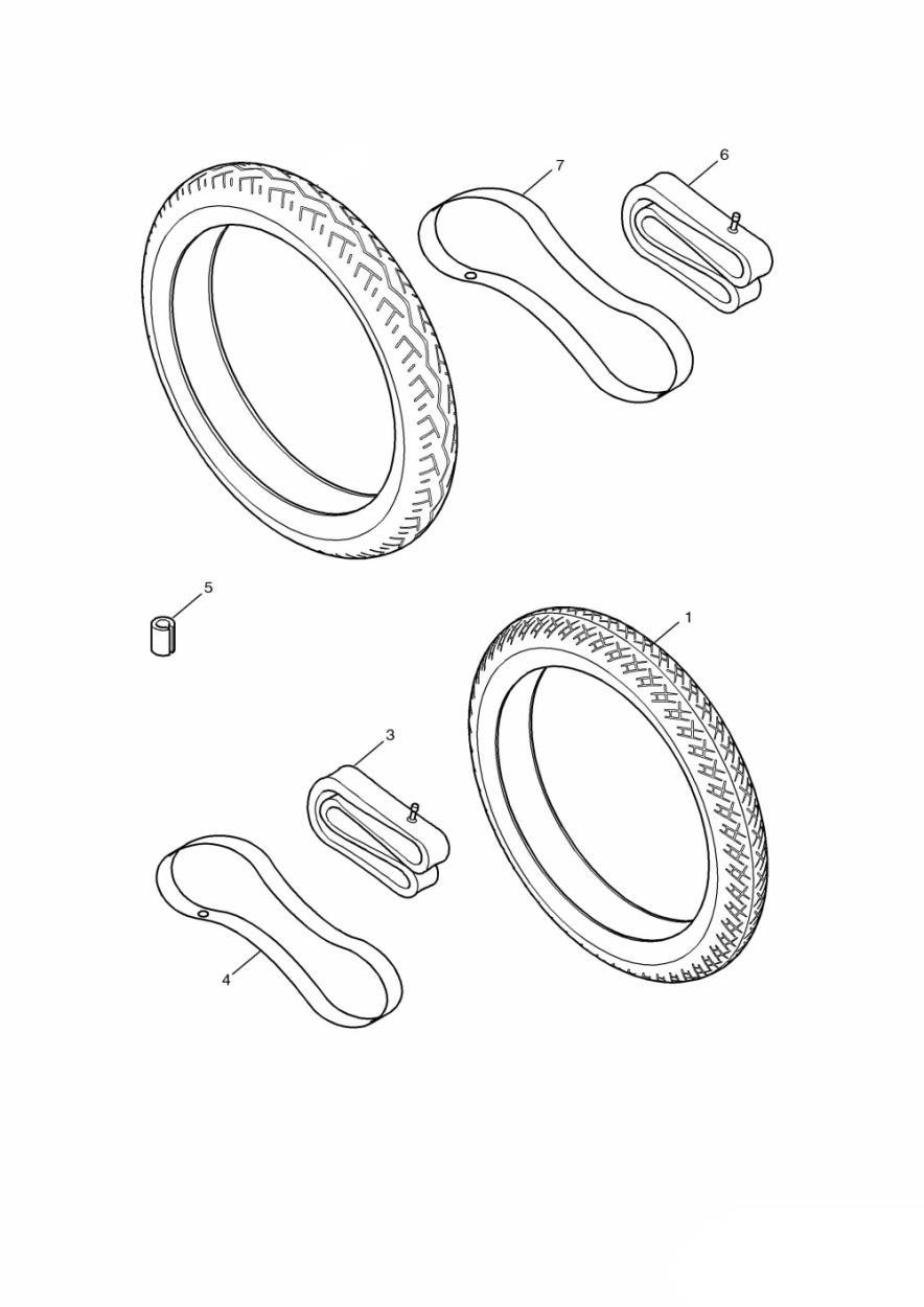 Tyres, Valves & Balance Weights - Bonneville exploded diagram